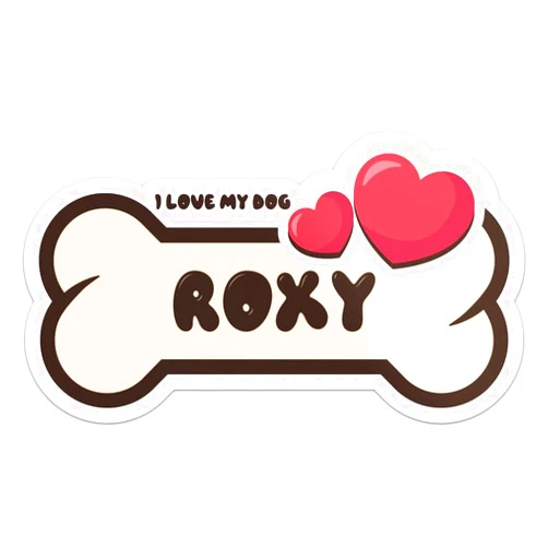 Generic Roxy Dog Name Sticker - Waterproof Vinyl Decal for Car Bumper, Laptop, Water Bottle, Cup, Pet Bowl, Luggage, Wall, and Window, Size - 3'' Longer Side