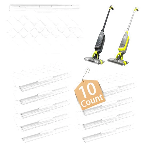 FFsign VACMOP Mop Pad Refills Compatible with Shark Vacmop VMP30 VM252 VM250 VM200 Vacuum, Disposable Replacement Mop Pads, White, 10 Count