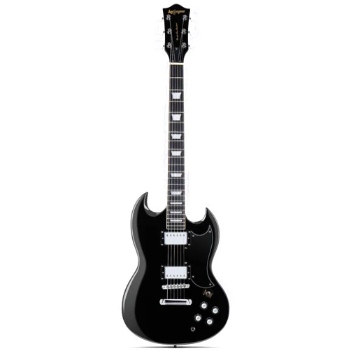 Leo Jaymz 39 Inch Solid Body Electric Guitar - Poplar Wood Body，Maple Neck and Composite Ebony Fretboard (Black)