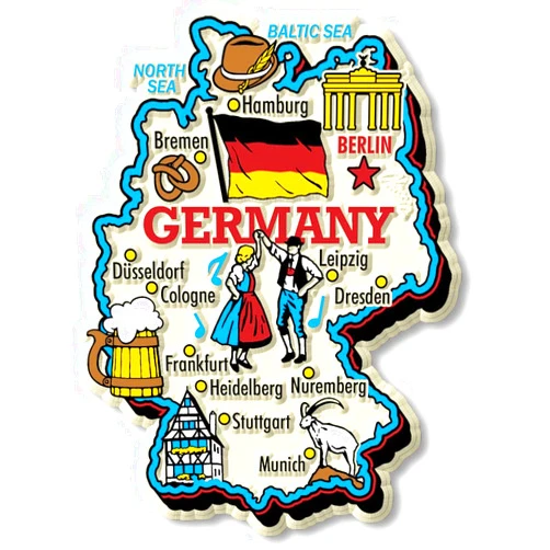 Classic Magnets Germany Jumbo Country Map Magnet by Classic Magnets, Collectible Souvenirs Made in The USA