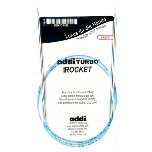 addi Circular Turbo Rocket Lace Skacel Blue Cord 32 inch (80cm) Size US 09 (5.5mm)
