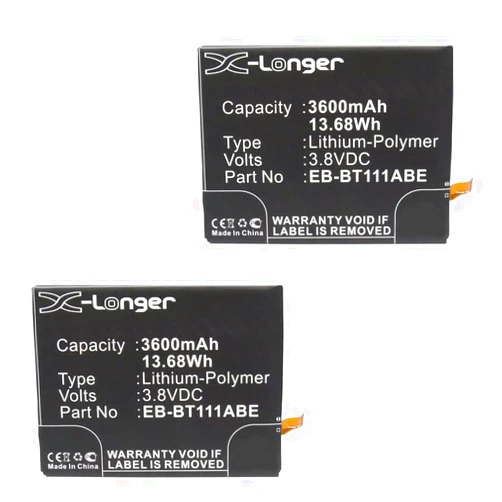 Synergy Digital Tablet Batteries, Compatible with Samsung EB-BT111ABU Tablet, (Li-Pol, 3.8V, 3600 mAh), Replacement for Lego DL0DA18As/9-B Battery, combo-pack includes: 2 x SDTB-P5171 Batteries