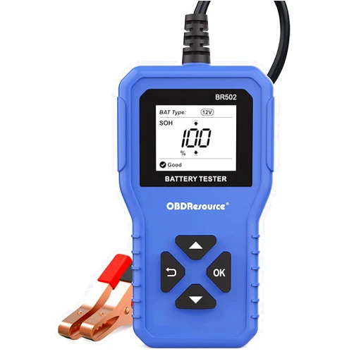 OBDResource Car Battery Tester 6V 12V 24V Battery Voltage Tester, BR502 100-2000 CCA 2Ah-220Ah Internal Resistance Tester Automotive Accurate Digital Auto Battery Analyzer for Car Truck Marine Motorcycle SUV Boat