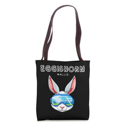 Ski Snowboard Eggishorn Valais Hare Eggishorn Valais Switzerland Retro Ski Bunny Tote Bag