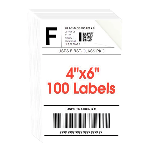 MaxGear 4x6 inch Shipping Address Labels,for Inkjet or Laser Printer, USPS Postal Mailing Shipping Labels, Matte White Paper Sheets, Permanent Strong Adhesive, Dries Quickly, 100 Pcs