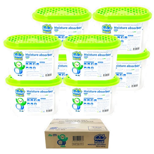 Sunny Home (8 Pack) Moisture Absorbers 9.17oz, Unscented, Odor Eliminator, Dehumidifier and Deodorizer for Closet, Bathroom, Kitchen in Home & RVs.