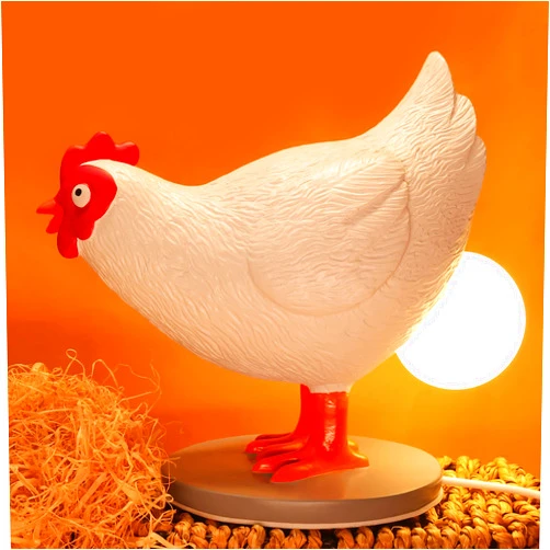 OkiyiD Chicken Egg Lamp, Funny Hen Chicken Table Lamp, LED Egg Night Lght, Resin Chicken with Stepless Dimming Function, Decoration for Home, Bedroom, Study Room
