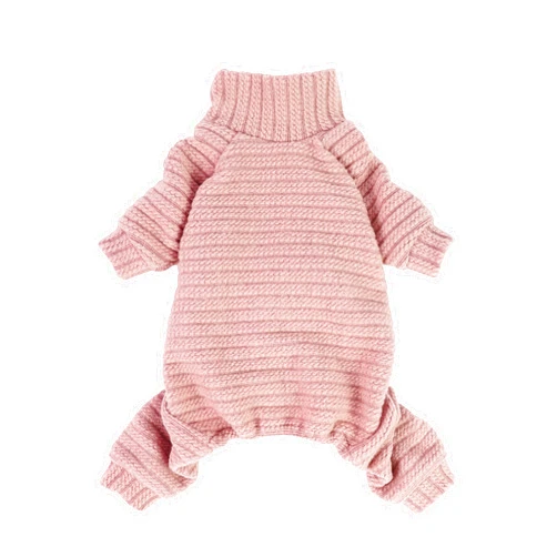 Fitwarm Turtleneck Knitted Dog Sweater Puppy Pajamas Thermal Doggie Winter Clothes Knitwear Pet Coats Cat Apparel Pink Large