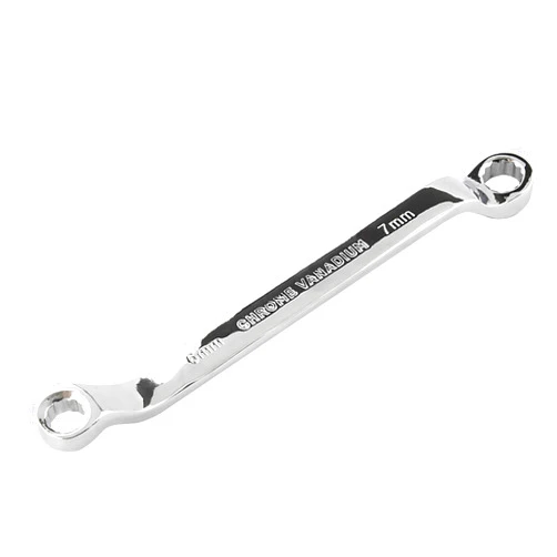 Larcele 45-Degree Offset Double Box Ratcheting Combination Wrench Spanner Metric, 1Pcs 6-7mm