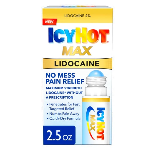 Icy Hot Maximum Strength Lidocaine No-Mess Pain Relief Liquid, No-Mess Applicator, 2.5 Ounces
