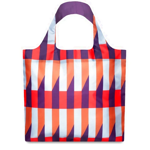 LOQI Geometric Stripes Reusable Shopping Bag, Multicolor