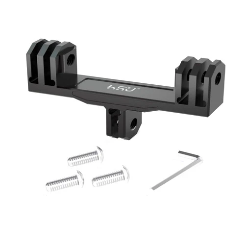HSU Aluminum Dual Twin Mount Adapter for GoPro Hero 13/12/11/10/9/8/7/6/5/4 DJI Osmo Action AKASO Campark and Other Action Cameras
