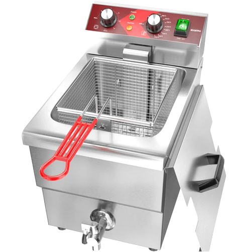 EGGKITPO Deep Fryer 12L Large Electric Fryer with Oil Drain and Timer Deep Fryer with Basket and Lid Stainless Steel Countertop Fryer Commercial Fryer for Restaurant and Home Kitchen 120V 1750W