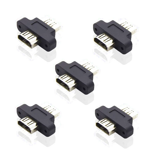 AooCare HDMI Coupler HDMI Female to Female Adapter HDMI Connector Extender Short Extension Cable 4K HDMI Repair Kit with Panel Mount Holes (5 Packs)