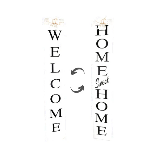 DOLLAN GIVING LIFE TO YOUR HOME Outdoor 2in1 Welcome sign for Front Door, Vertical Welcome sign for Front Porch Standing,Welcome Home Sign,Porch Signs, Interchangeable 4ft Tall,Home Sweet Home Sign, Long, Wood,Farmhouse Porch Decor.