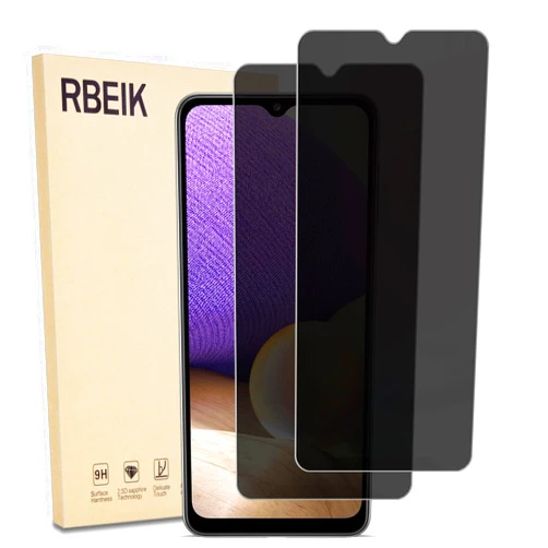 RBEIK 2PACK 9H Hardness Anti-Spy Tempered Glass Privacy Screen Protector for Samsung Galaxy A12/ A13/ A13 LTE/ A32 5G/ A42/ A03/ A02/ A04/ A04E/ A04S