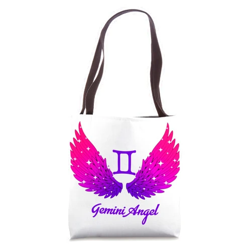 Angel Wings for Angel Gemini Zodiac Sign Gemini Angel Zodiac Sign with Angel Wings Gemini for Women Tote Bag