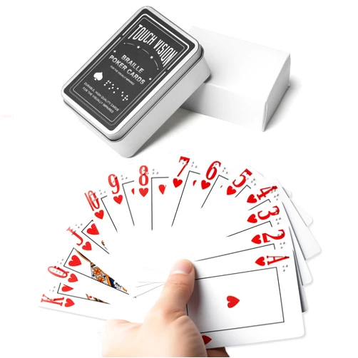 EliteSign Braille Playing Cards for Visually Impaired - Large Print Tactile Poker Cards, 2.4x3.4 Inches, Sturdy Plastic for Blind Adults & Family Games