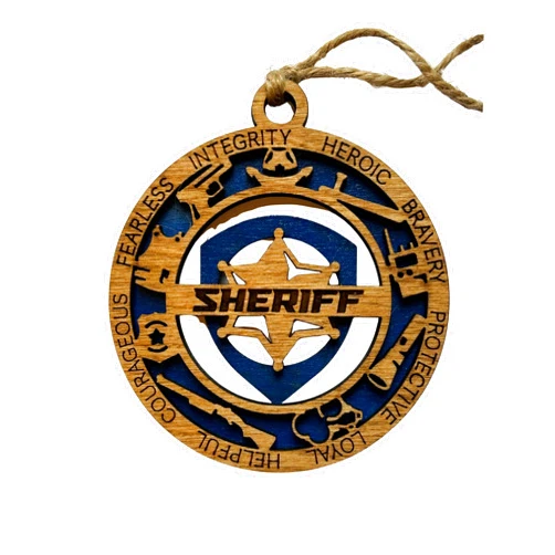From the Pines Supply Co Sheriff Christmas Tree Keepsake Ornament | Handmade Gift for First Responder | Present for Police Officers Boss