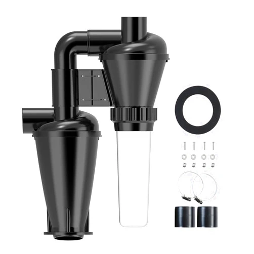 ViseNt Double Filtration Cyclone Dust Collector 50mm 2inch DIY Turbocharged Woodworking Filter Industrial Separator Collector Canister (Color : A Set of Filtration)