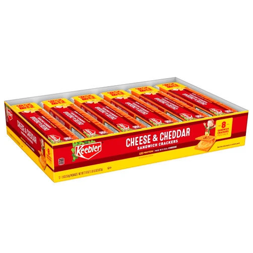 Keebler, KEB21147, Cheese and Cheddar Sandwich Crackers, 12 / Box