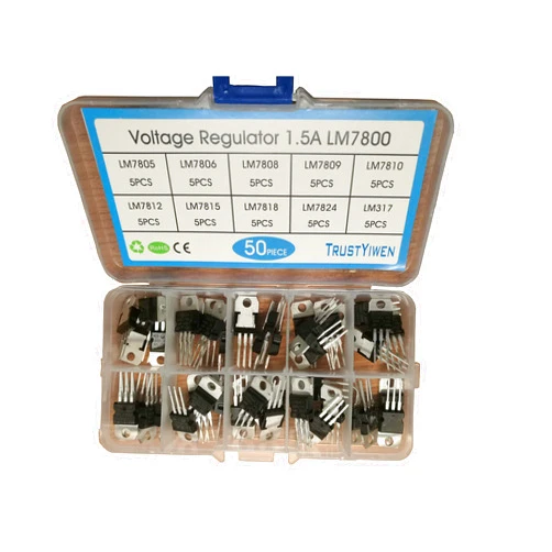 Gernal New 50 x LM7805 LM7806 LM7808 LM7809 LM7810 LM7812 LM7815 LM7818 LM7824 LM317 1.5A Voltage Regulator FBA