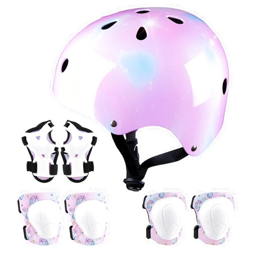 FIODAY Kids Helmet Knee Pads for Kids Unicorn Knee and Elbow Pads Wrist Guards Adjustable Protective Gear Set for Girls Boys Sports Skateboard Inline Skating Scooter