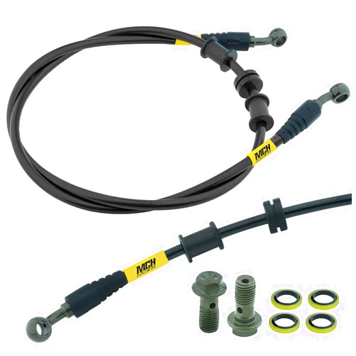 MCHMFG Black Motorcycle Hydraulic Brake Line Oil Hose Pipe - Braided Steel Brake Clutch Oil Pipe for ATV Motorcycle Motocross Pit Dirt Street Racing Bike 800mm