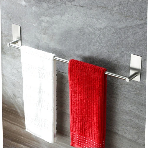Taozun Towel Bar - 24 Inch Self Adhesive Towel Holder, Hand Towel Rack Stick on Wall, SUS 304 Stainless Steel Bathroom Hardware Accessory