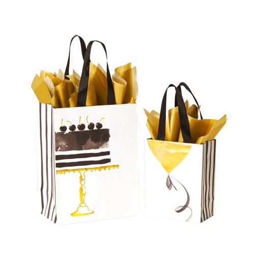 Papyrus Gift Bags with Tissue Paper (Cake and Balloon) for Birthdays, Weddings, Bridal Showers, Baby Showers and All Occasions (2 Bags, 1 Large 13