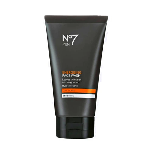 No7 Men Energizing Face Wash - Soap Free Hypoallergenic Cleanser for Oily Skin - Daily Face Cleanser for Men for Invigorated & Deeply Clean Skin (150 ml)