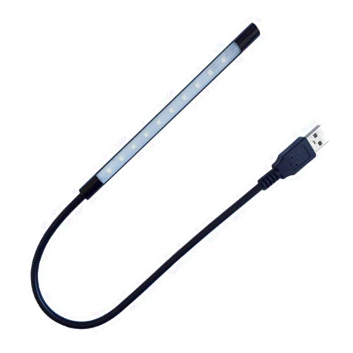 Eleidgs DZYDZR Keyboard Light Laptop Lamp USB LED 5V 1W 10 LED Long Gooseneck Touch Dimmer Lamp (Black)