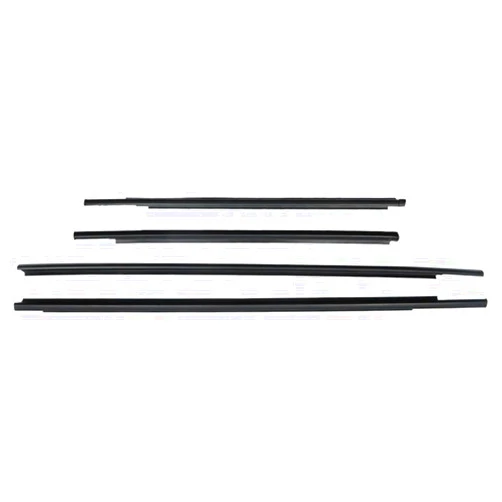 DTREEL Fits 4PC Weatherstrip Window Moulding Trim Seal Belt -(Black) -(Rubber)