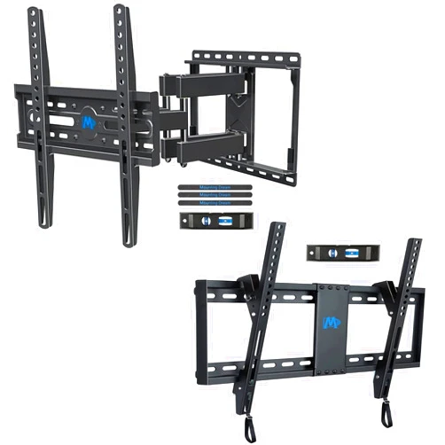 Mounting Dream MD2268-LK Tilt TV Wall Mount for 37-75 inch TV, VESA 600x400mm and MD2380 Full Motion TV Mount with Sliding Designfor 32-65 Inch TV, VESA 400x400mm