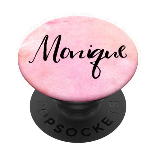 Monique Pop Art Phone Accessories Birthday Gift Monique name Black on Pink - Monique