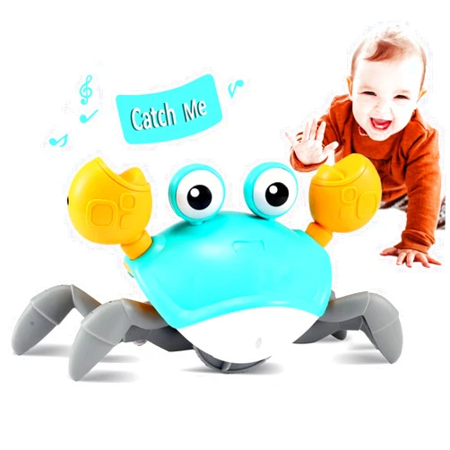 control future Crawling Crab Baby Toy - Infant Tummy Time Toys 3 4 5 6 7 8 9 10 11 12 Babies Boy 3-6 6-12 Learning Crawl 9-12 12-18 Walking Toddler 36 Months Old Music Development 1st Birthday Gifts