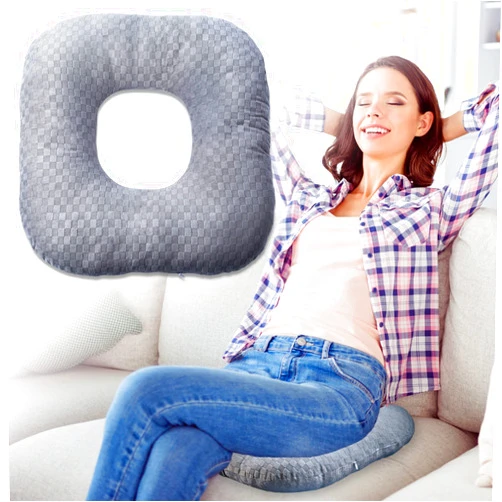 Vinban Stuffed Donut Pillow Seat Cushion | for Tailbone and Coccyx Pain, Hemorrhoids, Bed Sores, Pregnancy, Prostate, Surgery Recovery, Sitting Pressure Relief, for Home, Office and Car (Grey)