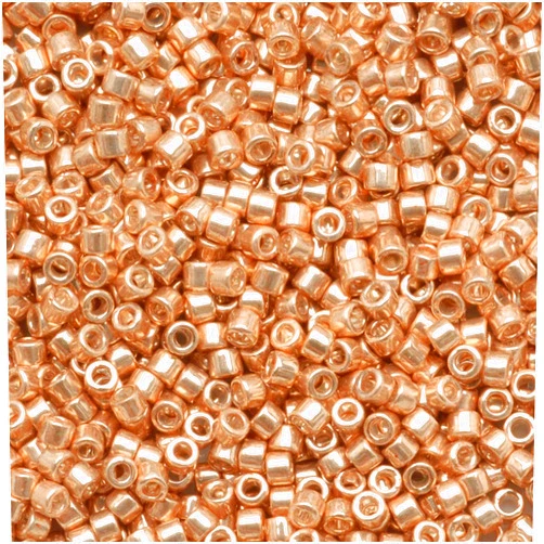 The Beadsmith Miyuki DB-411 7.2g Galvanized Gold Delica Seed Bead, 11/0