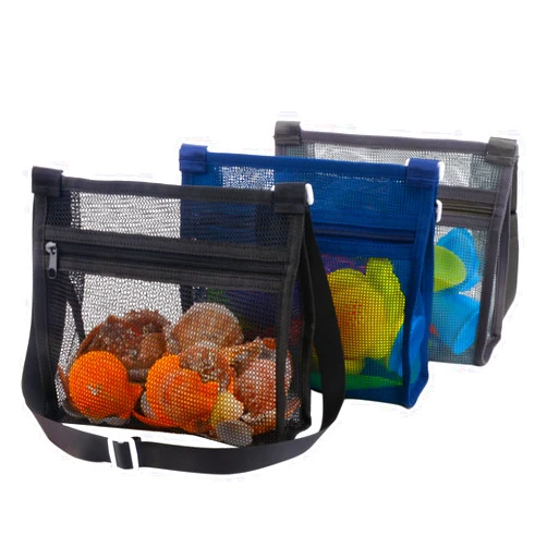 U-Zimikee 3 Pcs Shell Bags for Beach, Mesh Beach Bag for Holding Shells, Beach Shell Bags, Shell Collecting Bags for Kids, Shell bag for Picking Up Shells, Beach Accessories for Boys and Girls