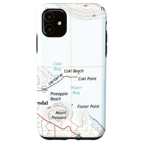 USVI Snorkeling Spot Atlas iPhone 11 Coki Beach St Thomas Map (2013) Case