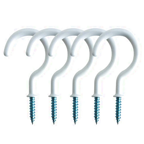 YeeFan 20 Pack Ceiling Hooks Cup Hooks,2.9 Inches Screw Hooks Plant Hanger Hooks,Wall Hooks,Hanging Hooks Kitchen Hooks for Indoor and Outdoor Use (White)