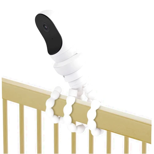 Wochel Flexible Tripod Baby Monitor Mount for Owlet Cam and Owlet Cam 2, Attach Your Baby Camera Wherever You Like Without Tools or Wall Damage - White