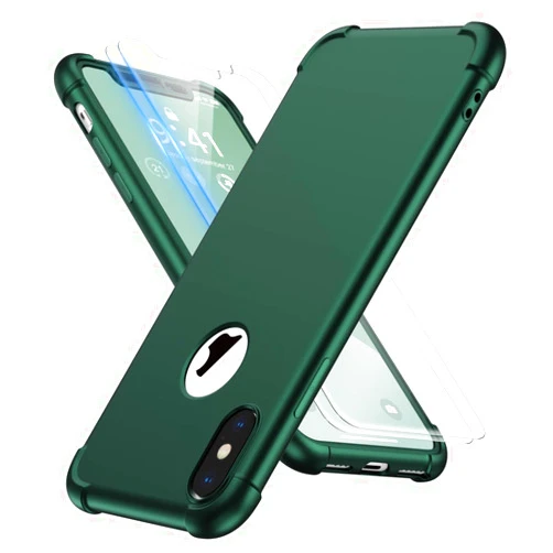 ORETECH for iPhone X Case/iPhone Xs Case, with [2 x Screen Protectors] [10 Ft Military Grade Drop Test] [Camera Protection] 360° Shockproof Slim Thin Phone Case iPhone X/Xs Cover 5.8