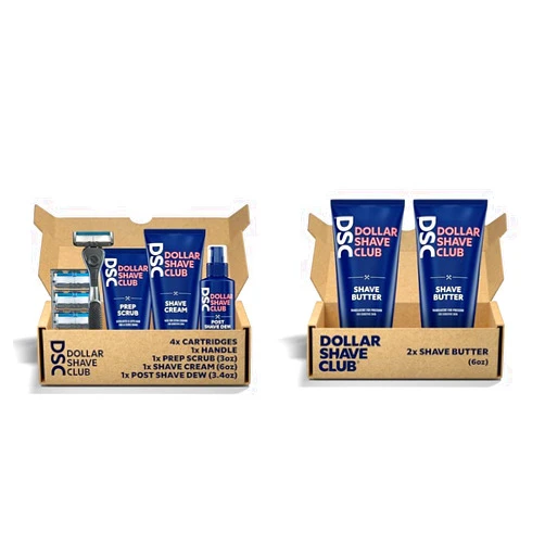 Dollar Shave Club | 6-Blade Ultimate Shave Bundle | Diamond Grip Club Series Razor Handle & Butter, For Sensitive Skin, A Translucent Shaving Cream & Gel Alternative