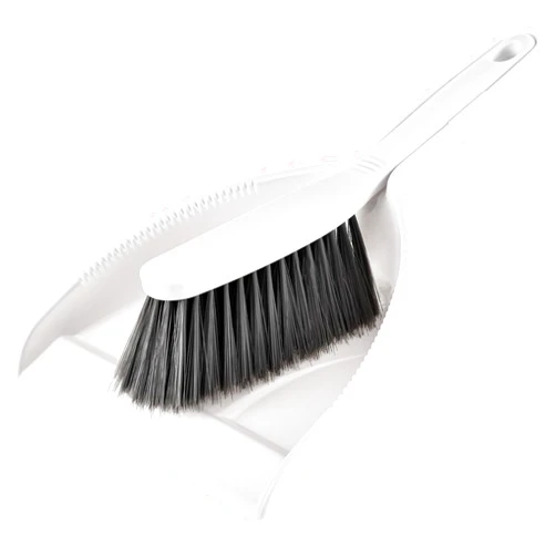 SUBEKYU Small Hand Broom and Dustpan Set, Mini Dustpan and Brush Set, Handheld Dust Pan, White