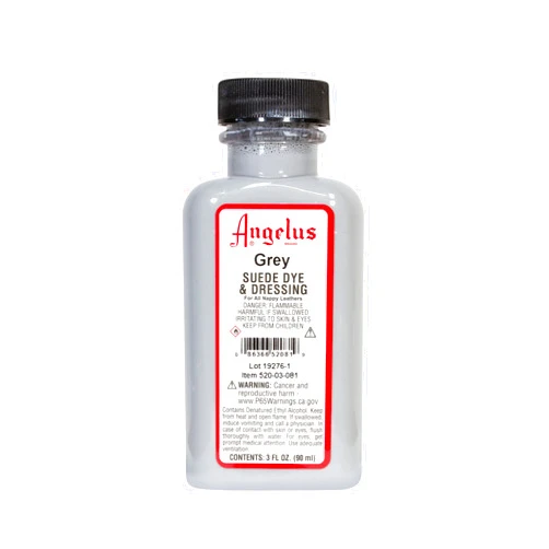 Angelus Brand Suede & Nubuck Dye & Dressing w/Applicator - 3 oz, Grey