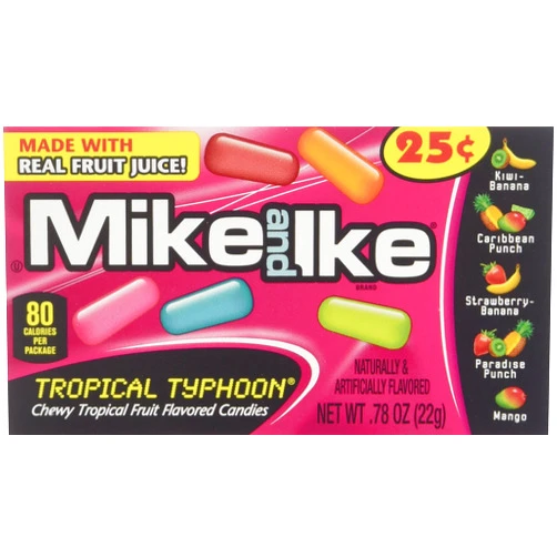 MIKE AND IKE. Mike and Ike Tropical Typhoon, 0.78 Ounce (Pack of 24)