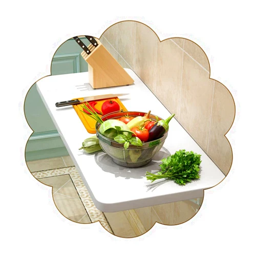 MZSH Laundry Folding Table Wall Mounted, Wooden PC Dining Drop Leaf Table, Writing Desk, for Kitchen/Home BAR，30kg Load