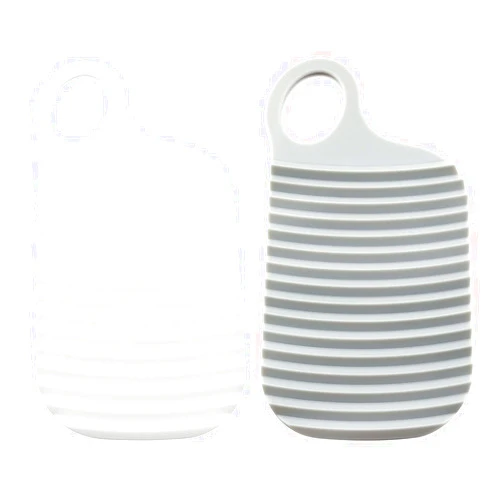 ZYAMY 2pcs Hand-held Mini Washboard, Plastic Washboard, Laundry and Scrubbing Clothes, Suitable for Home Travel, Outdoor, (Gray, White)