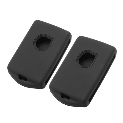 EYANBIS Silicone Key Fob Cover Fit for Volvo XC60 XC90 S90 V90 XC40 S60 V60 Polestar 2 3 Smart Key Fob | Car Accessories | Remote Key Protection Case - Black & Black